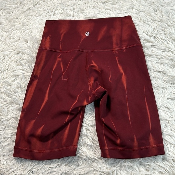 Lululemon Wunder Train High-Rise Short 8" Sun Bleached Wash Red Merlot - Picture 3 of 6